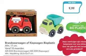 Marskramer Brandweerwagen of kiepwagen bioplastic 17cm per stuk aanbieding