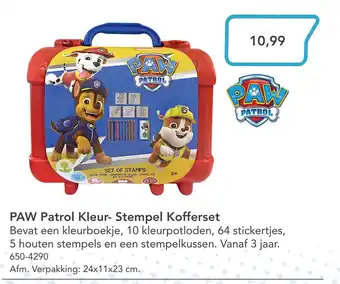 Marskramer Paw patrol kleur- stempel kofferset aanbieding