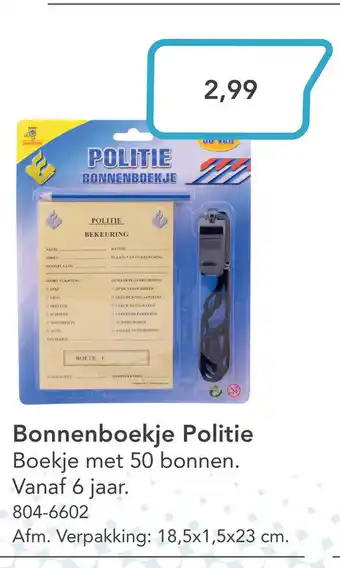 Marskramer Bonnenboekje politie aanbieding