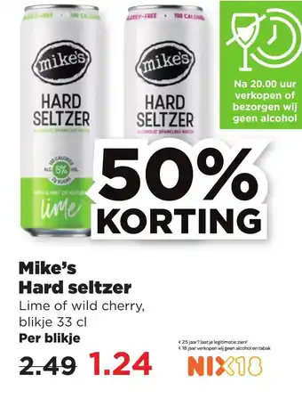 PLUS Mike's Hard seltzer 330ml aanbieding