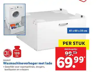 Lidl Xavax Wasmachineverhoger met lade max 120 kg aanbieding