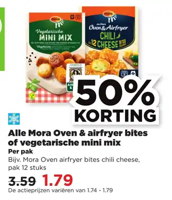 PLUS Mora Oven & Airfryer bites of vegetarische mini mix aanbieding