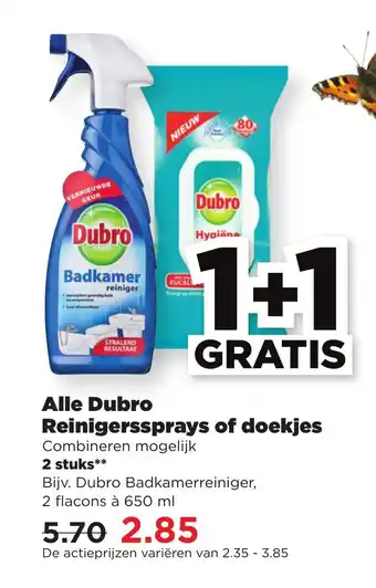 PLUS Dubro Reiniger spray of doekjes aanbieding