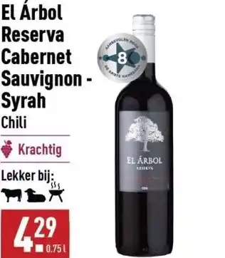 ALDI El árbol reserva cabernet sauvignon - syrah aanbieding