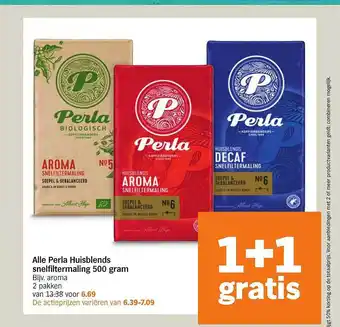 Albert Heijn Alle perla huisblends snelfiltermaling 500 gram 1+1 gratis aanbieding