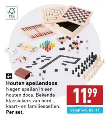 ALDI Houten spellendoos aanbieding