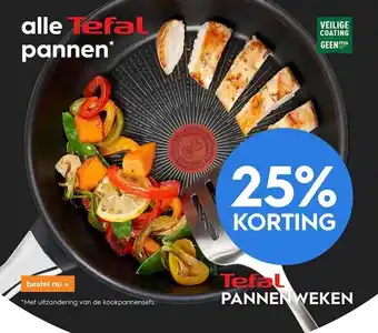 Blokker Alle tefal pannen 25% korting aanbieding