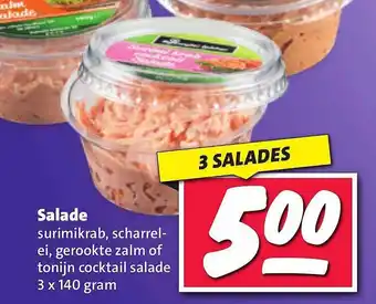 Nettorama Salade surimikrab, scharrel- ei, gerookte zalm of tonijn cocktail salade aanbieding