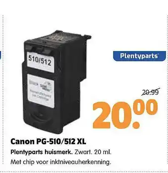 Plentyparts Canon pg-510-512 xl inktcartridge plentyparts huismerk aanbieding