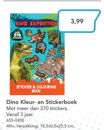 Marskramer Dino Kleur- en Stickerboek 370 stickers aanbieding