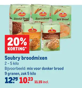 Makro Soubry broodmixen 2-5kg aanbieding