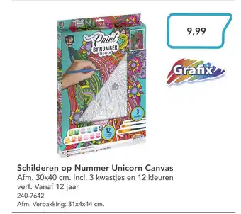 Marskramer Schilderen op Nummer Unicorn Canvas aanbieding