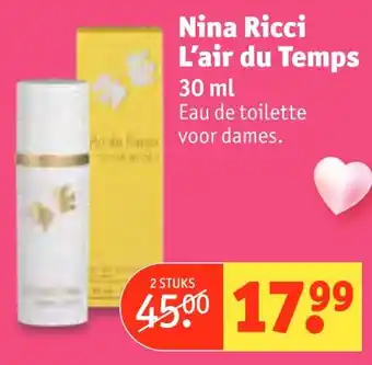 Kruidvat Nina Ricci L'air du Temps 30 ml aanbieding