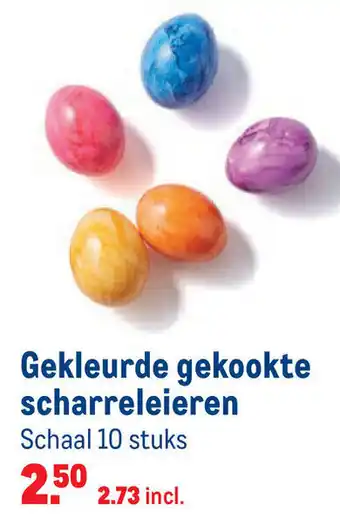 Makro Gekleurde gekookte scharreleieren 10st aanbieding