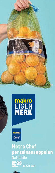 Makro Metro Chef Perssinaasappelen 5kg aanbieding