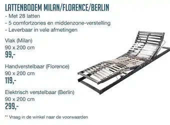 Comfort Suite Lattenbodem milan/florence/berlin aanbieding