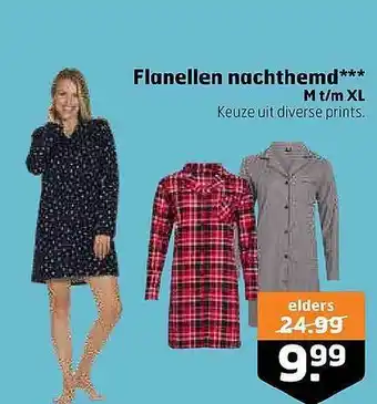 Trekpleister Flanellen nachthemd aanbieding