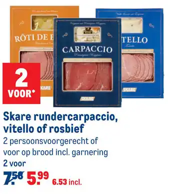 Makro Skare rundercarpaccio, vitello of rosbief aanbieding