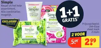 Kruidvat Simple 24 h Glow sheet mask aanbieding