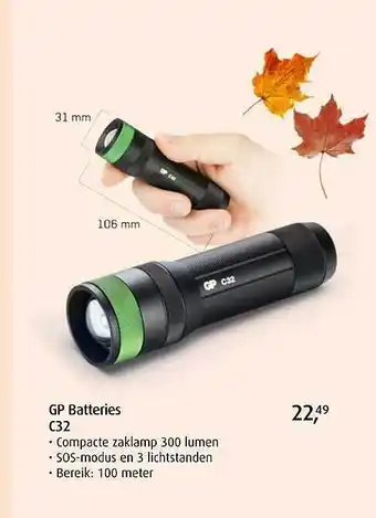 De Wit Schijndel Gp batteries c32 compacte zaklamp 300 lumen aanbieding