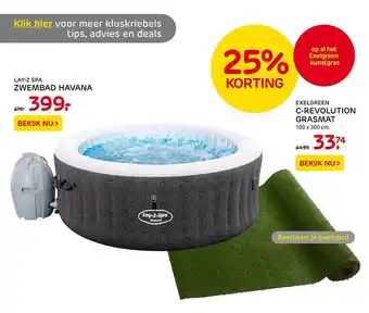 Praxis Lay-Z Spa Zwembad Havana Of Exelgreen C-Revolution Grasmat 100x300 cm aanbieding