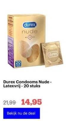 Bol.com Durex condooms nude - latexvrij - 20 stuks aanbieding
