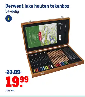 Makro Derwent luxe houten tekenbox 34-delig aanbieding