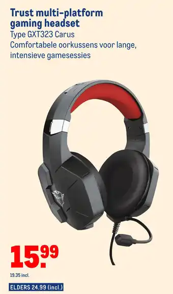 Makro Trust multi-platform gaming headset GXT323 Carus aanbieding