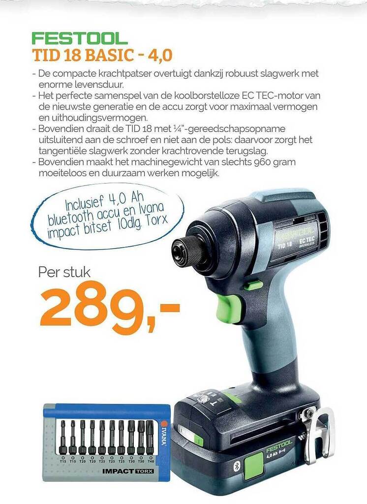 Visseuse à Chocs Sans Fil TID 18-Basic-4,0 | 577054 - Festool | IFD