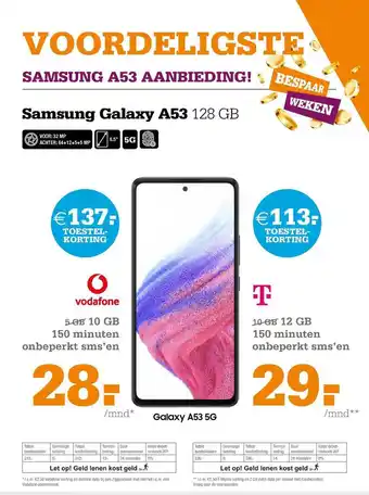 Telecombinatie Samsung galaxy a53 128 gb aanbieding