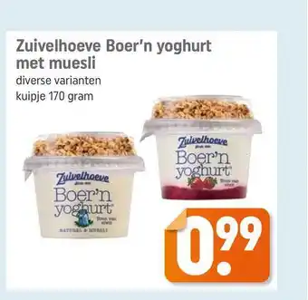 Lekker Makkelijk Zuivelhoeve Boer'n Yoghurt Met Muesli 170 gram aanbieding