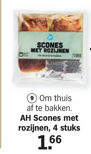 Albert Heijn AH Scones met rozijnen, 4 stuks aanbieding