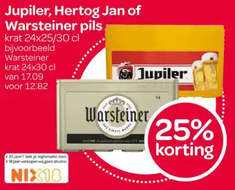 Spar Jupiler, Hertog Jan Of Warsteiner Pils aanbieding