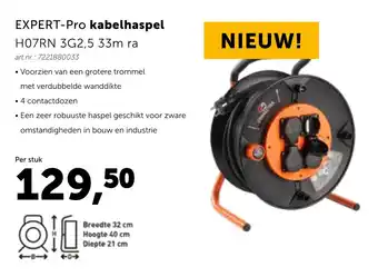 Bouwcenter EXPERT-Pro kabelhaspel H07RN 3G2.5 33m  ra aanbieding