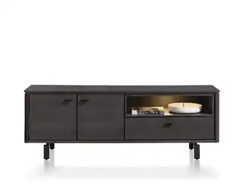 Henders & Hazel Livada, lowboard 170 cm. - 2-deuren + 1-klep + 1-niche - onyx aanbieding