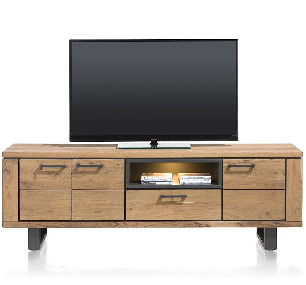 Henders & Hazel Quebec, lowboard 180 cm - 3-deuren + 1-lade + 1-niche (+ led) aanbieding