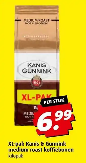 Boni Xl-pak kanis & gunnink medium roast koffiebonen aanbieding