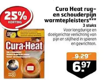 Trekpleister Cura heat rug- en schouderpijn warmtepleisters 25% korting aanbieding