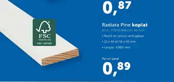 Bouwcenter Radiata Pine koplat aanbieding