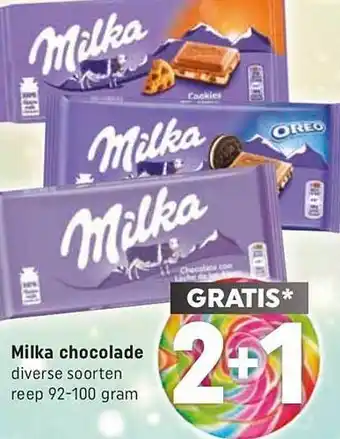 Dagwinkel Milka chocolade 2+1 gratis aanbieding