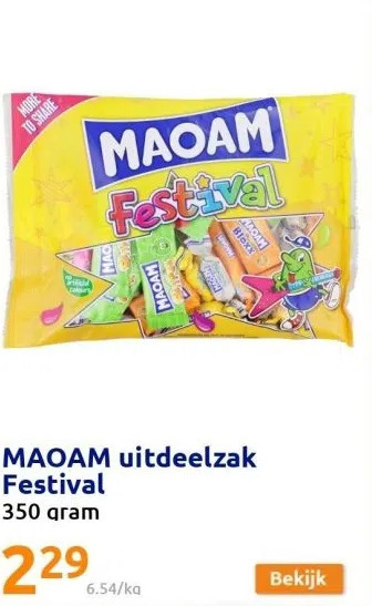 Action Maoam uitdeelzak festival aanbieding