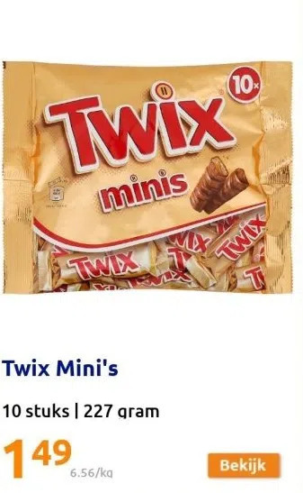 Action Twix mini's aanbieding