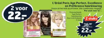 Trekpleister L'Oréal Paris Age Perfect, Excellence en Préférence haarkleuring aanbieding