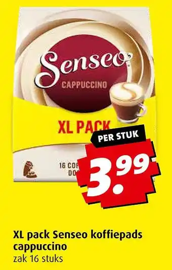 Boni Xl pack senseo koffiepads cappuccino zak 16 stuks aanbieding