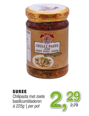 Amazing Oriëntal Suree chilipasta met zoete basilicumbladeren aanbieding