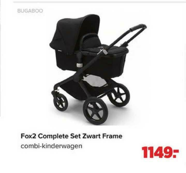 Bugaboo Fox2 Complete Set Zwart Frame Combi-Kinderwagen aanbieding bij  Baby-Dump