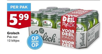 Hoogvliet Grolsch aanbieding
