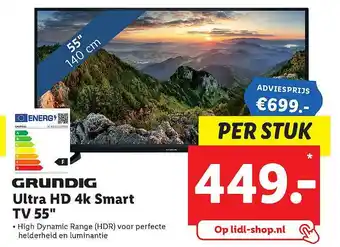 Lidl Grundig Ultra HD 4K Smart TV 55 aanbieding