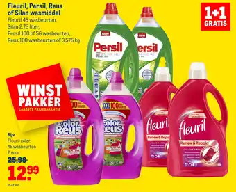 Makro Fleuril, persil, reus of silan wasmiddel aanbieding