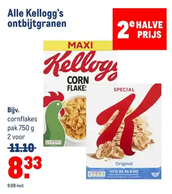 Makro Alle kellogg's ontbijtgranen aanbieding